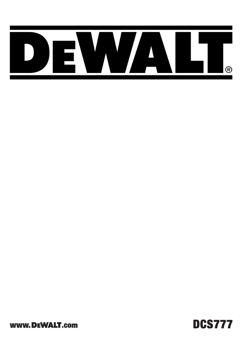 Page 1 de la notice Manuel utilisateur DeWalt DCS777