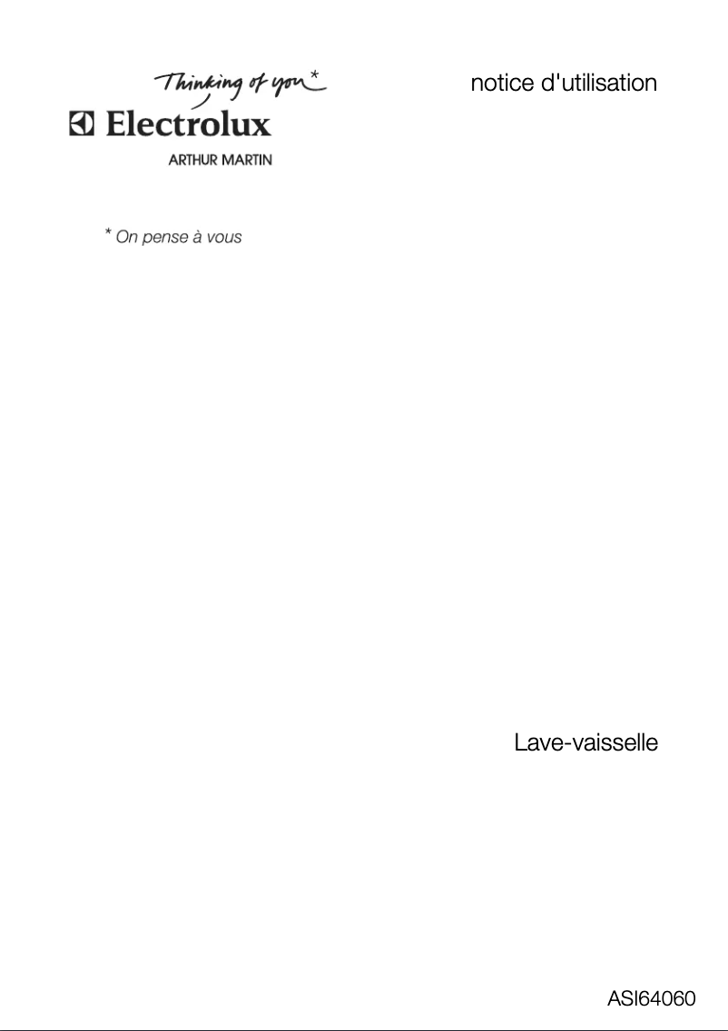 Page 1 de la notice Manuel utilisateur Arthur Martin-Electrolux ASI 640