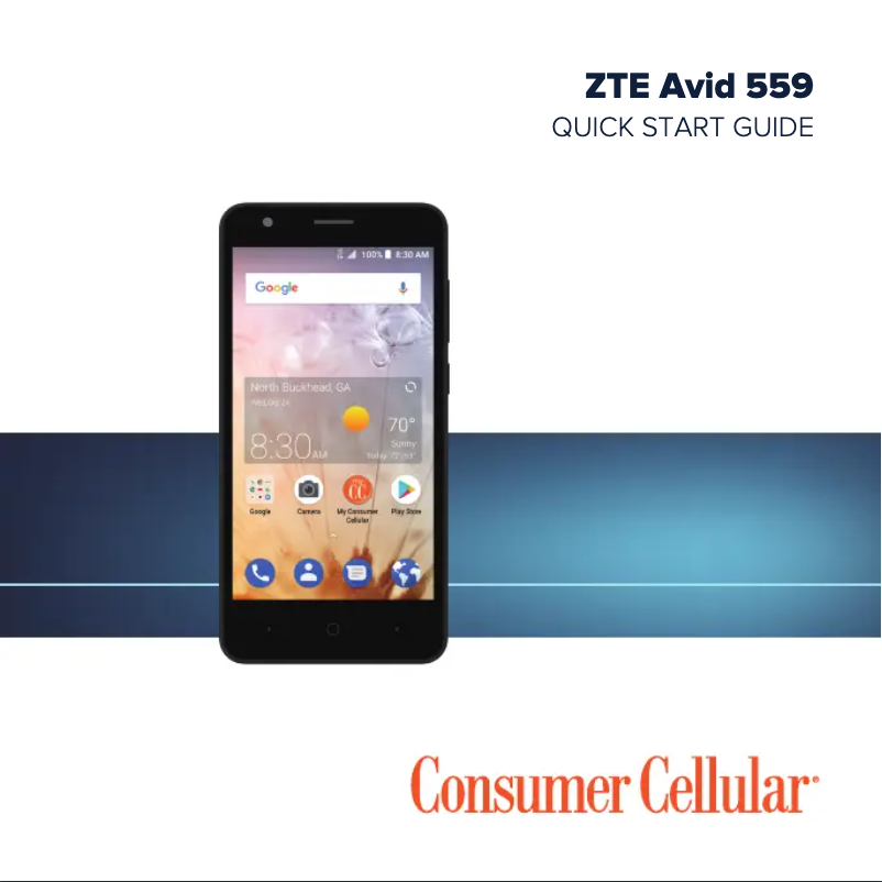 Page 1 de la notice Guide de démarrage rapide ZTE Avid 559