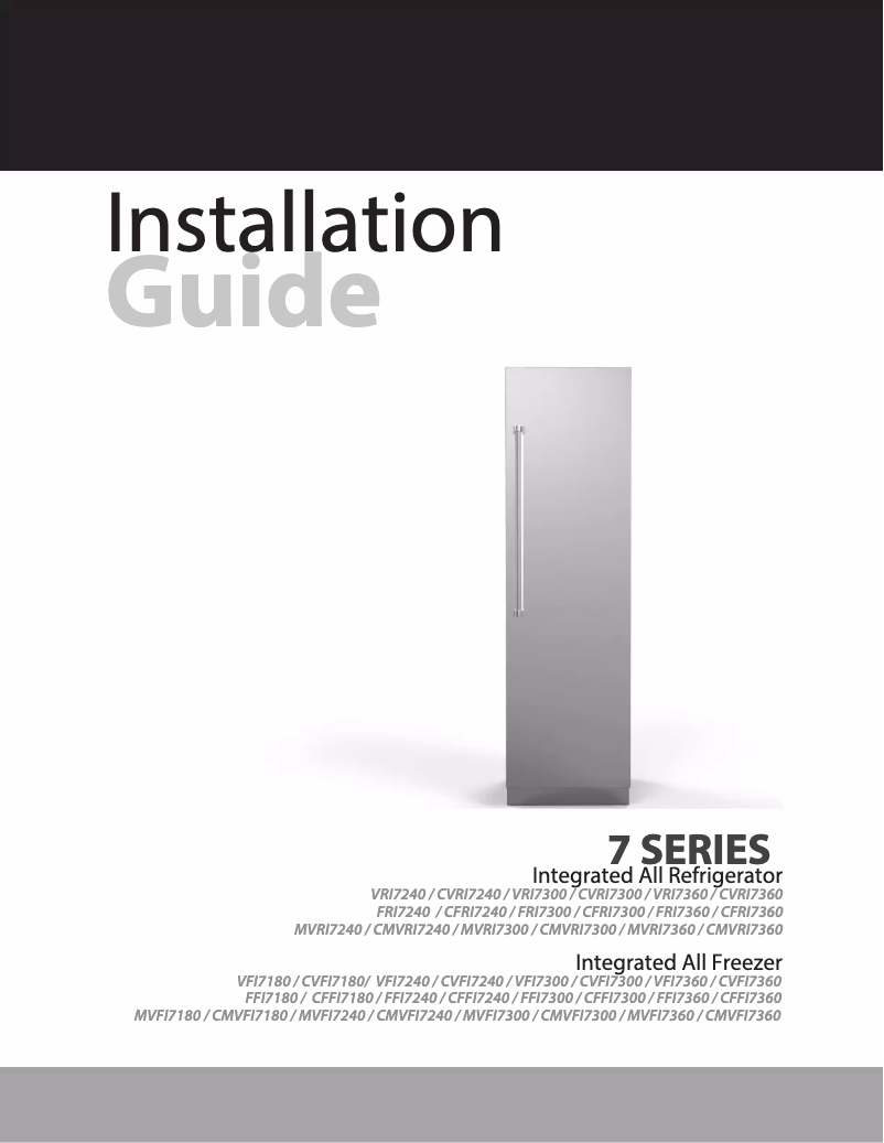 Page 1 de la notice Guide d'installation Viking VRI7300WRSS