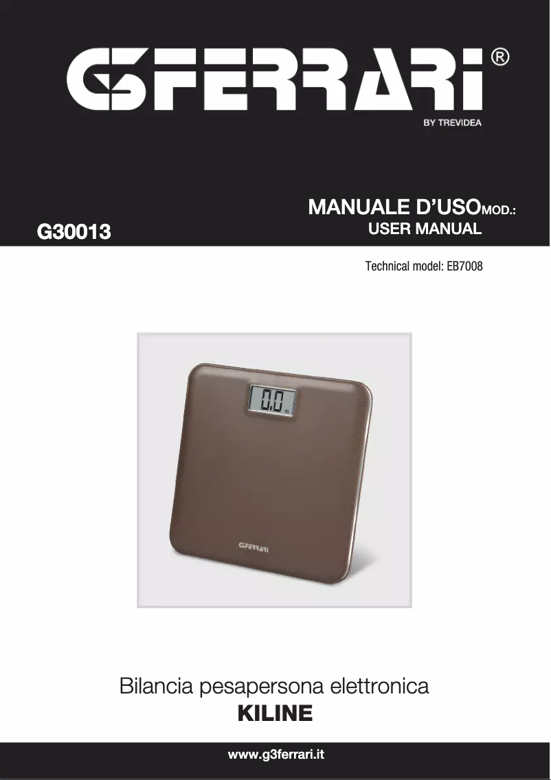 Image de la première page du manuel de l'appareil Kiline G30013