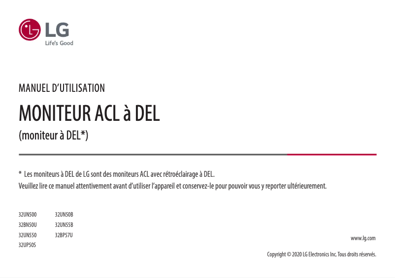 Página 1 del manual Manual de usuario LG 32UN500