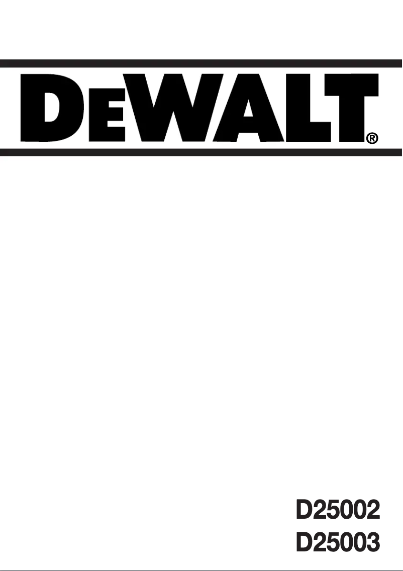 Page 1 de la notice Manuel utilisateur DeWalt D25002