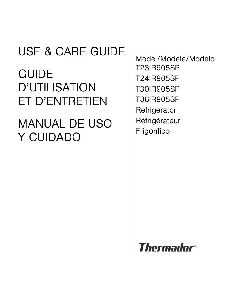 Page 1 de la notice Guide d'installation Thermador T36IR905SP
