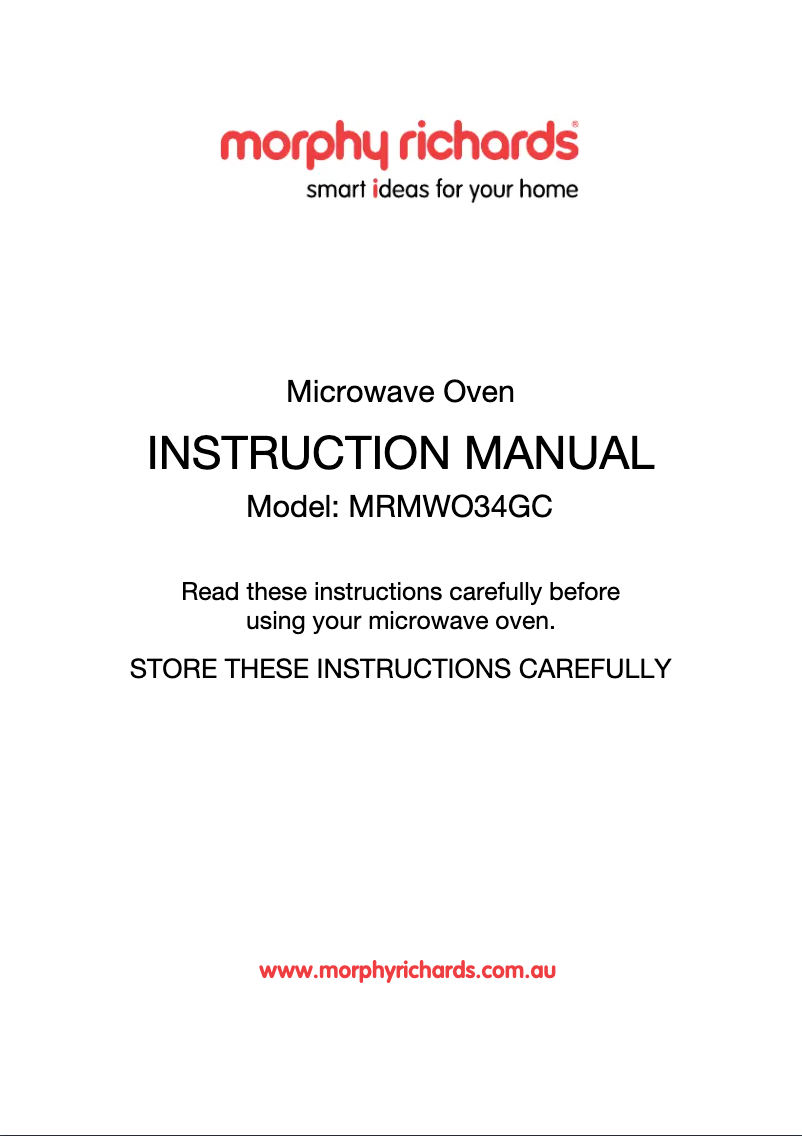 Image de la première page du manuel de l'appareil MRMWO34GC