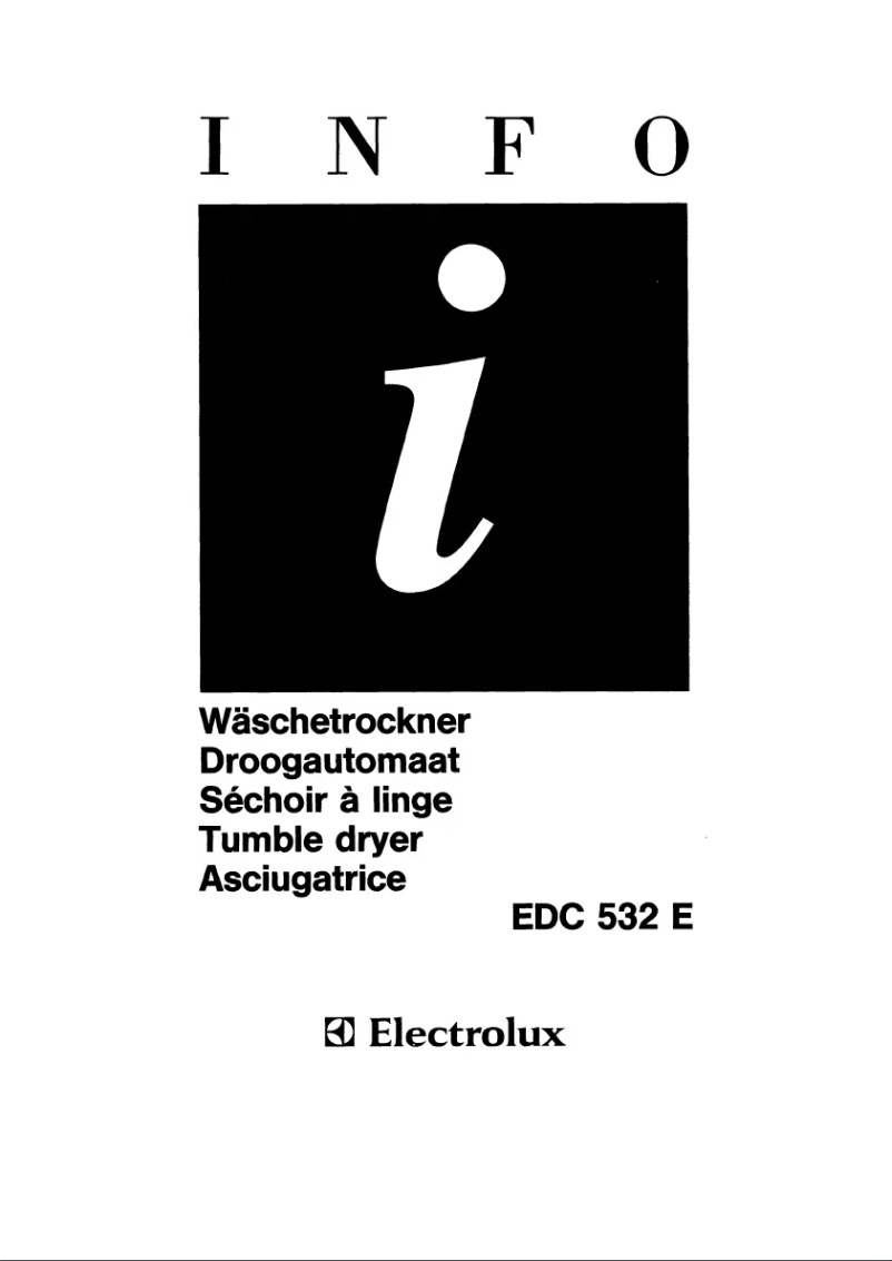Page n°1 - Manuel utilisateur Electrolux EDC532E