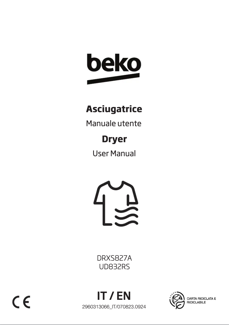 Page 1 de la notice Mode d'emploi Beko UD832RS