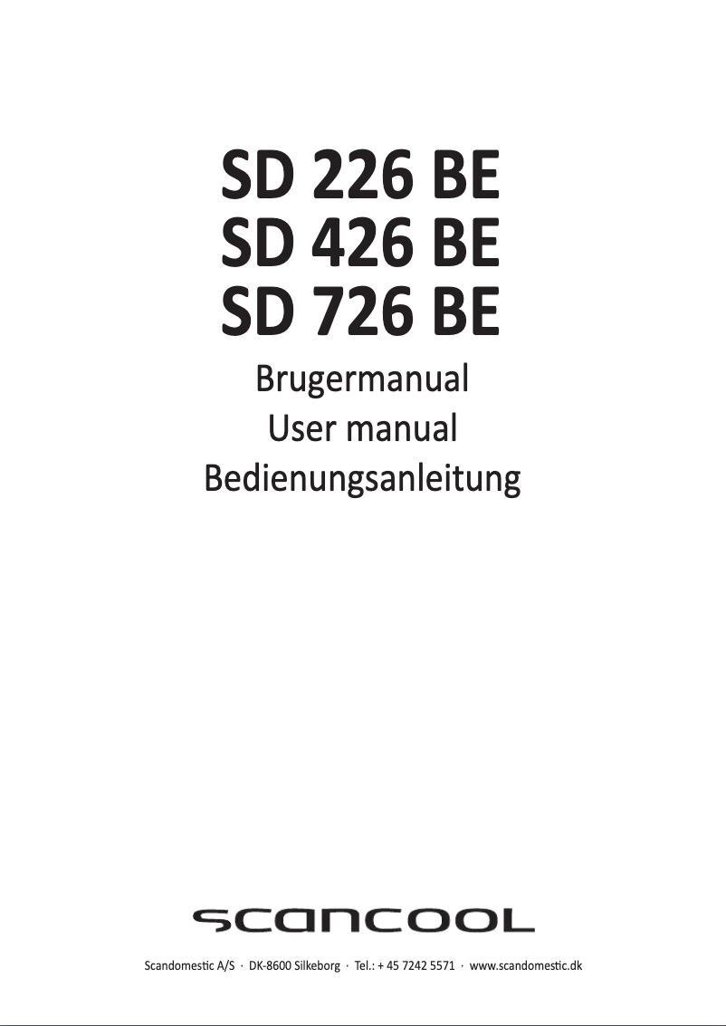 Page n°1 - Manuel utilisateur Scancool SD 426 BE