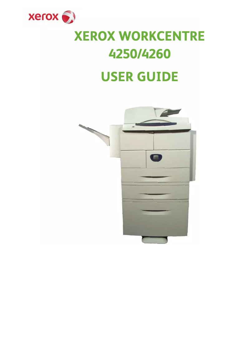 Image de la première page du manuel de l'appareil WorkCentre 4250