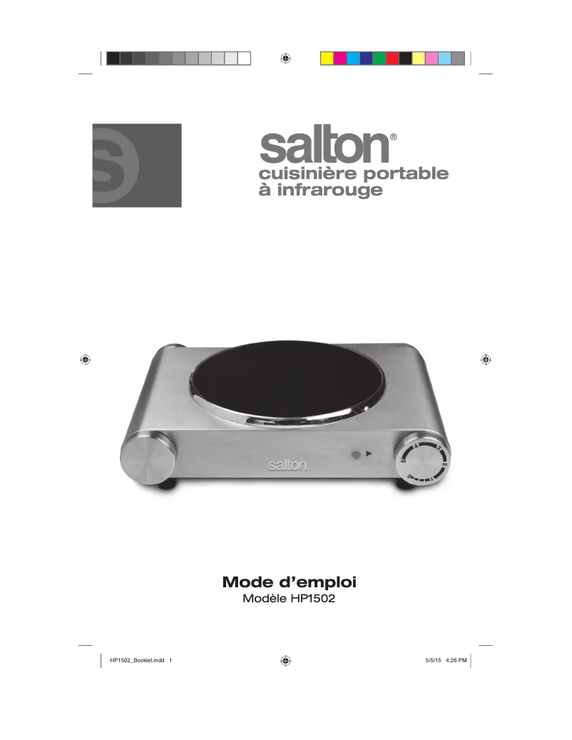 Page n°1 - Manuel utilisateur Salton HP1502