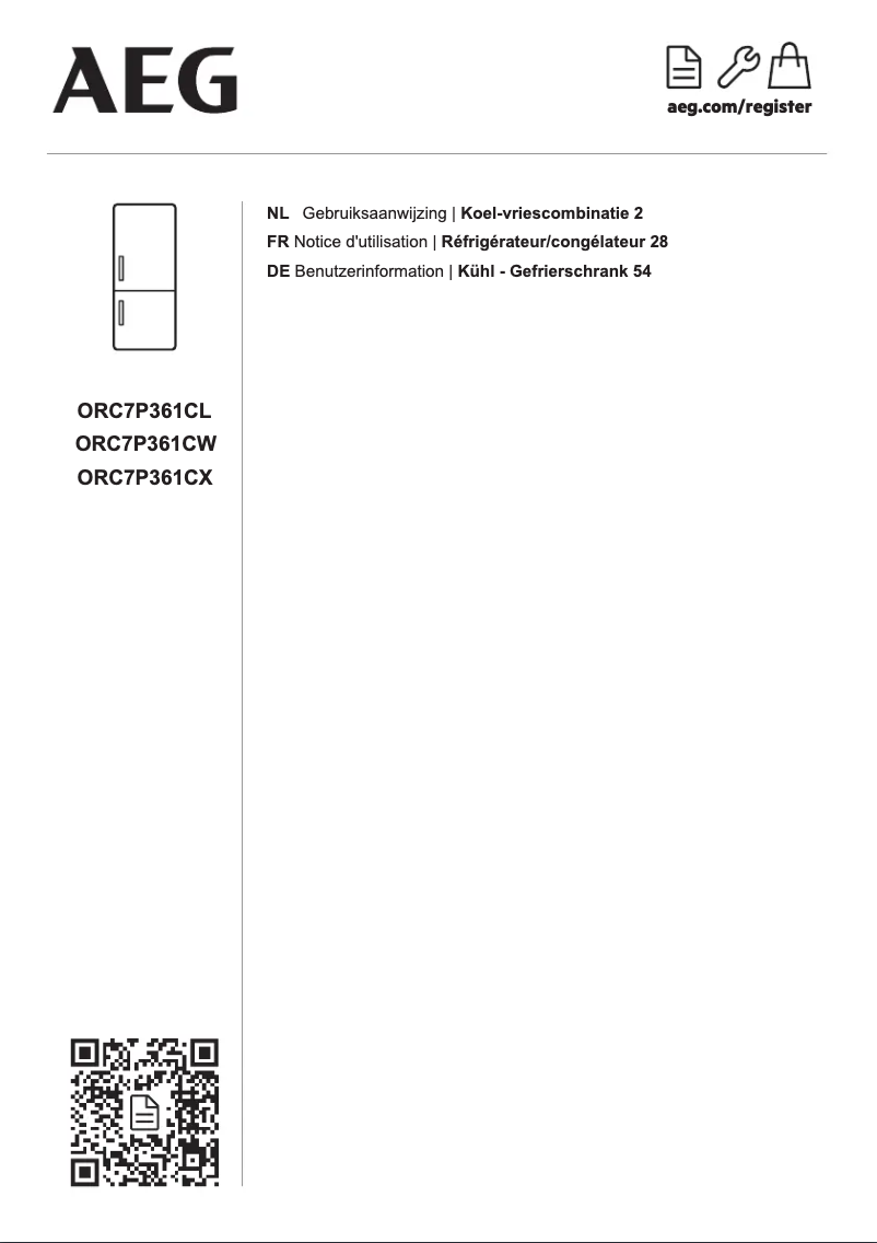 Page 1 de la notice Label énergétique AEG ORC7P361CL