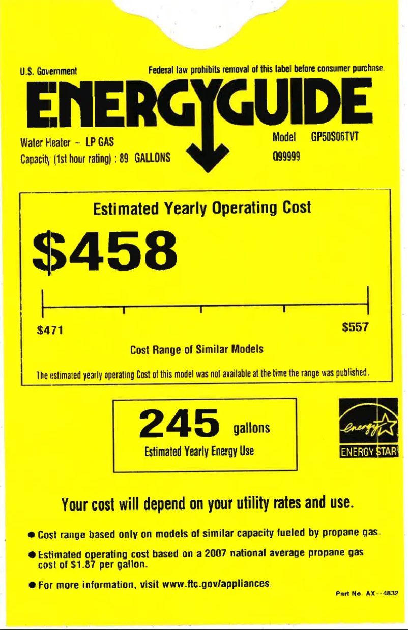 Image de la première page du manuel de l'appareil GP50S06TVT