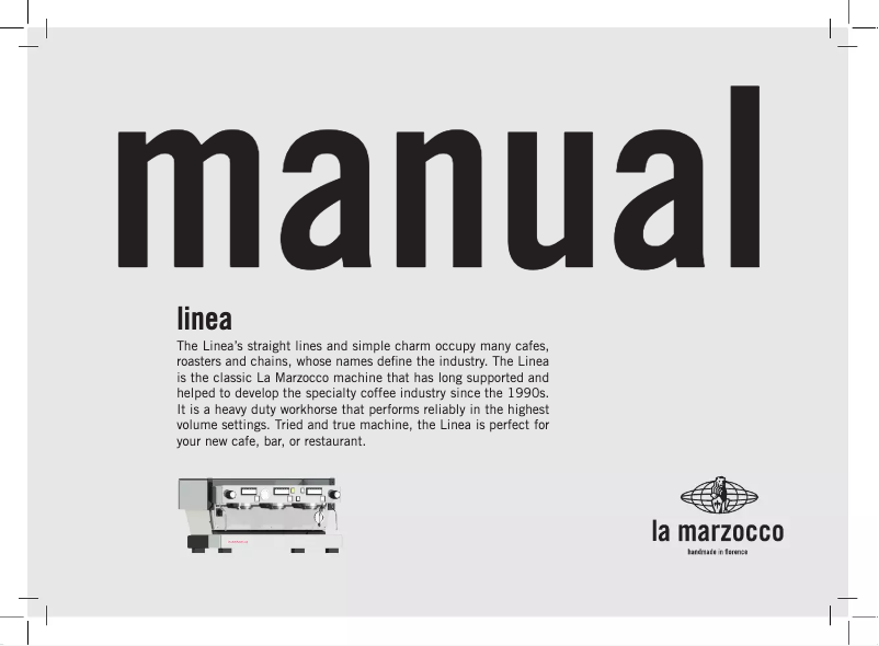 Page n°1 - Manuel utilisateur La Marzocco Linea