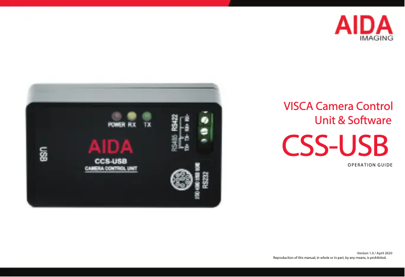 Page n°1 - Manuel utilisateur Aida CCS-USB