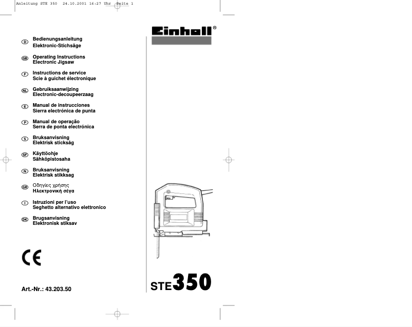 Page 1 de la notice Manuel utilisateur Einhell STE 350
