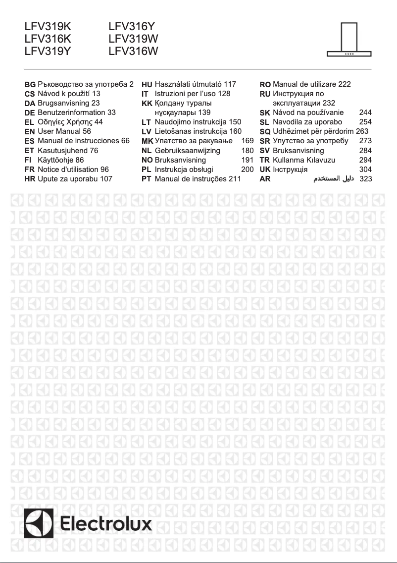 Page 1 de la notice Manuel utilisateur Electrolux LFV319K