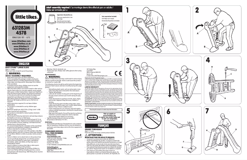 Page n°1 - Manuel utilisateur Little Tikes Easy Store Large Slide