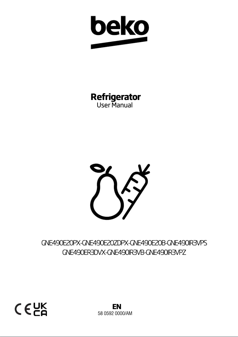 Page 1 de la notice Manuel utilisateur Beko GNE490IR3V