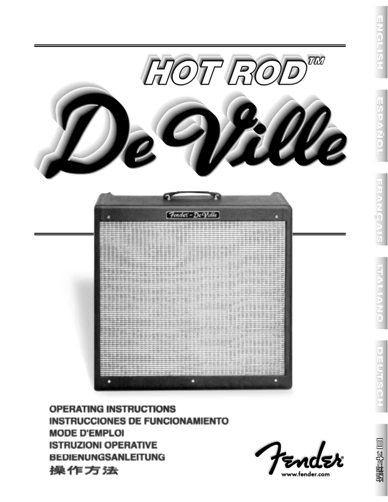 Page n°1 - Manuel utilisateur Fender Hot rod De Ville