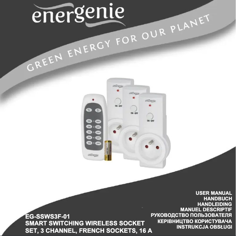 Page 1 de la notice Manuel utilisateur EnerGenie EG-SSWS3F-01