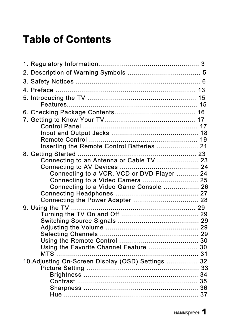 Page 1 de la notice Manuel utilisateur Hannspree ST09-10U1