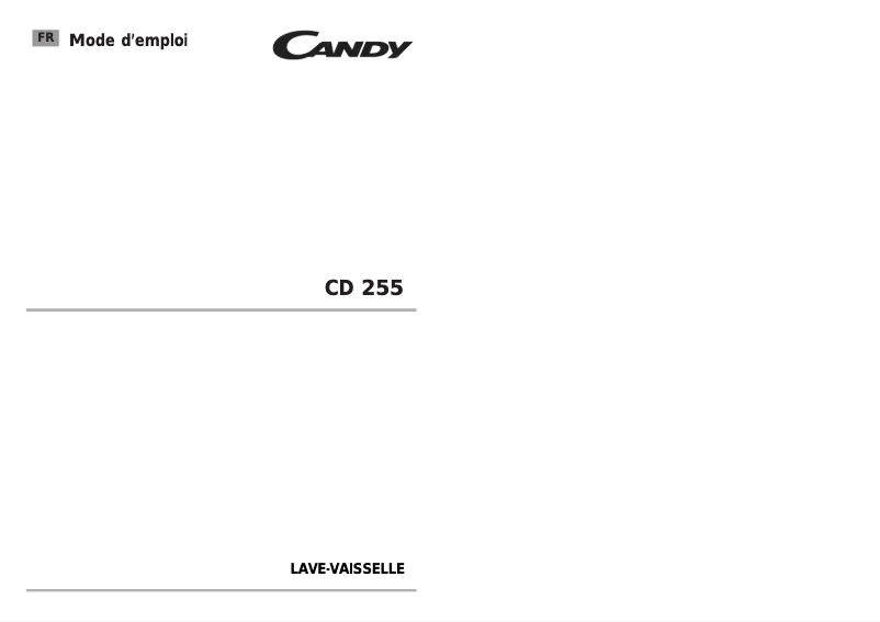 Page 1 de la notice Manuel utilisateur Candy LS CD 255 FR