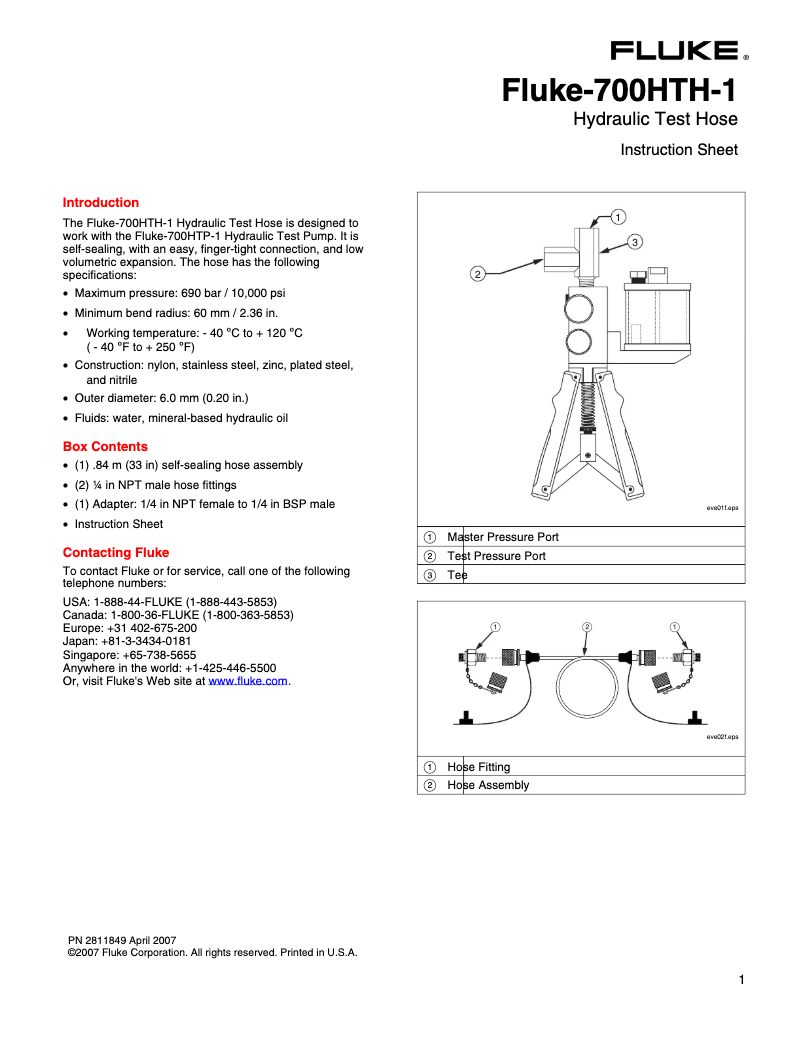 Page 1 de la notice Manuel utilisateur Fluke 700HTH-1