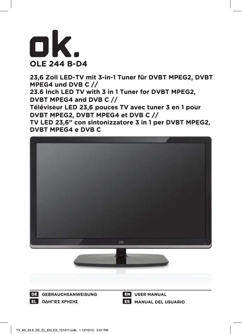 Page 1 de la notice Manuel utilisateur OK OLE 244 B-D4