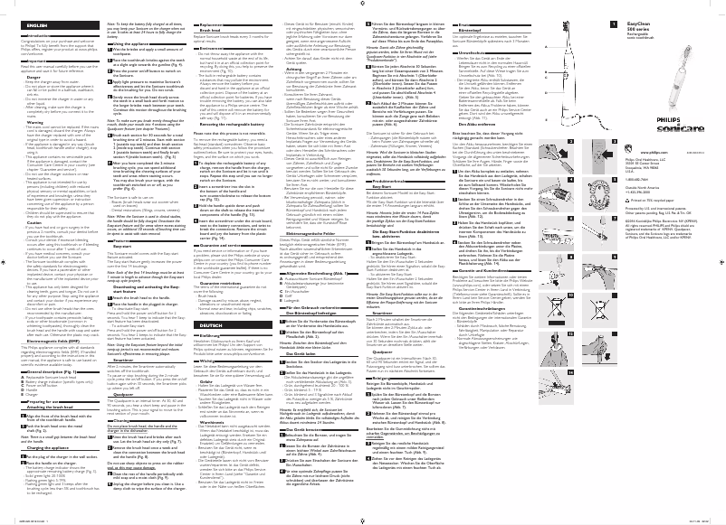 Page n°1 - Manuel utilisateur Philips Sonicare EasyClean HX6513