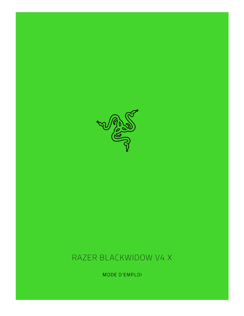 Page 1 de la notice Manuel utilisateur Razer BlackWidow V4 X