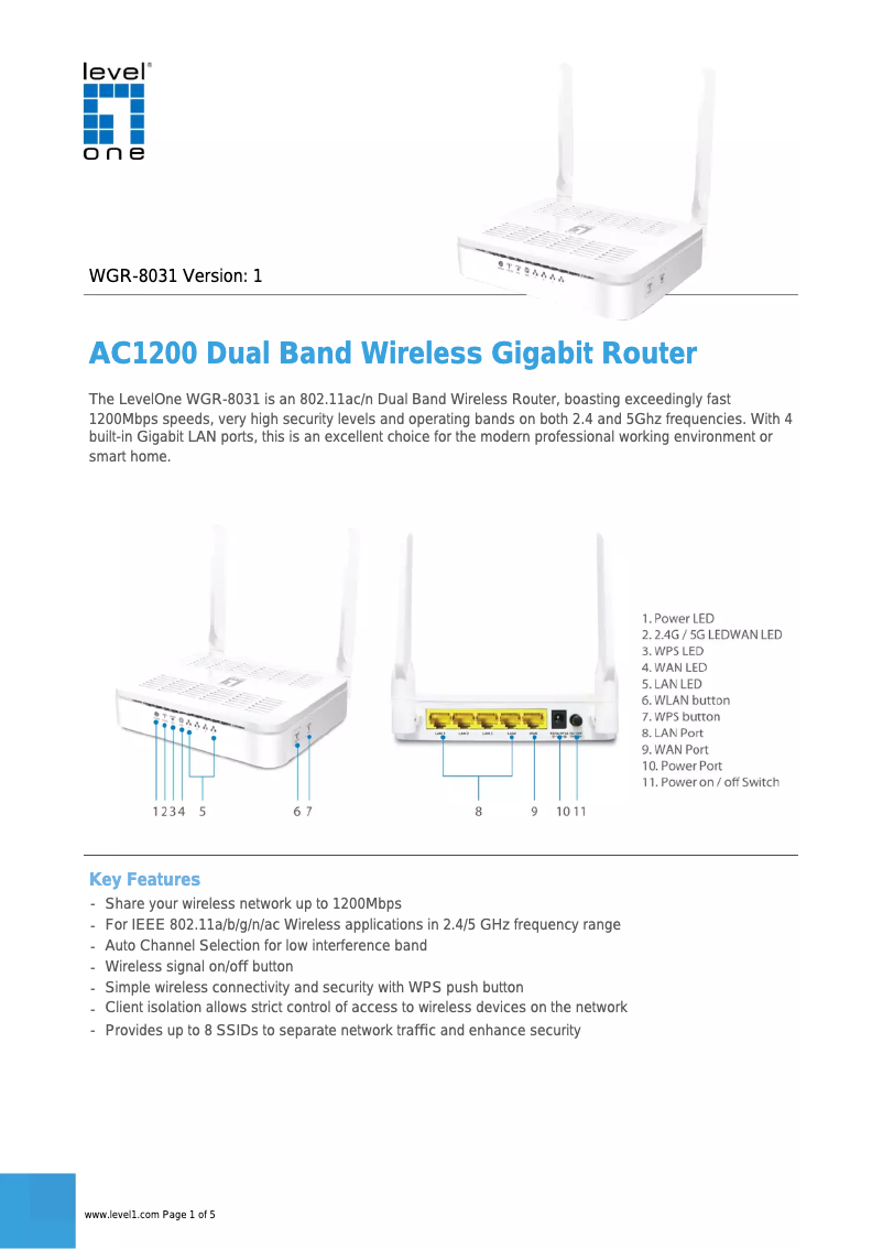 Image de la première page du manuel de l'appareil WGR-8031