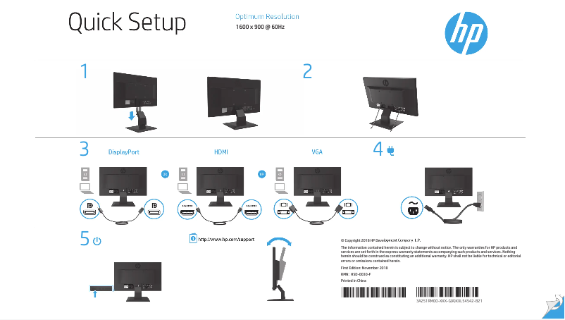 Page 1 de la notice Guide d'installation HP p204
