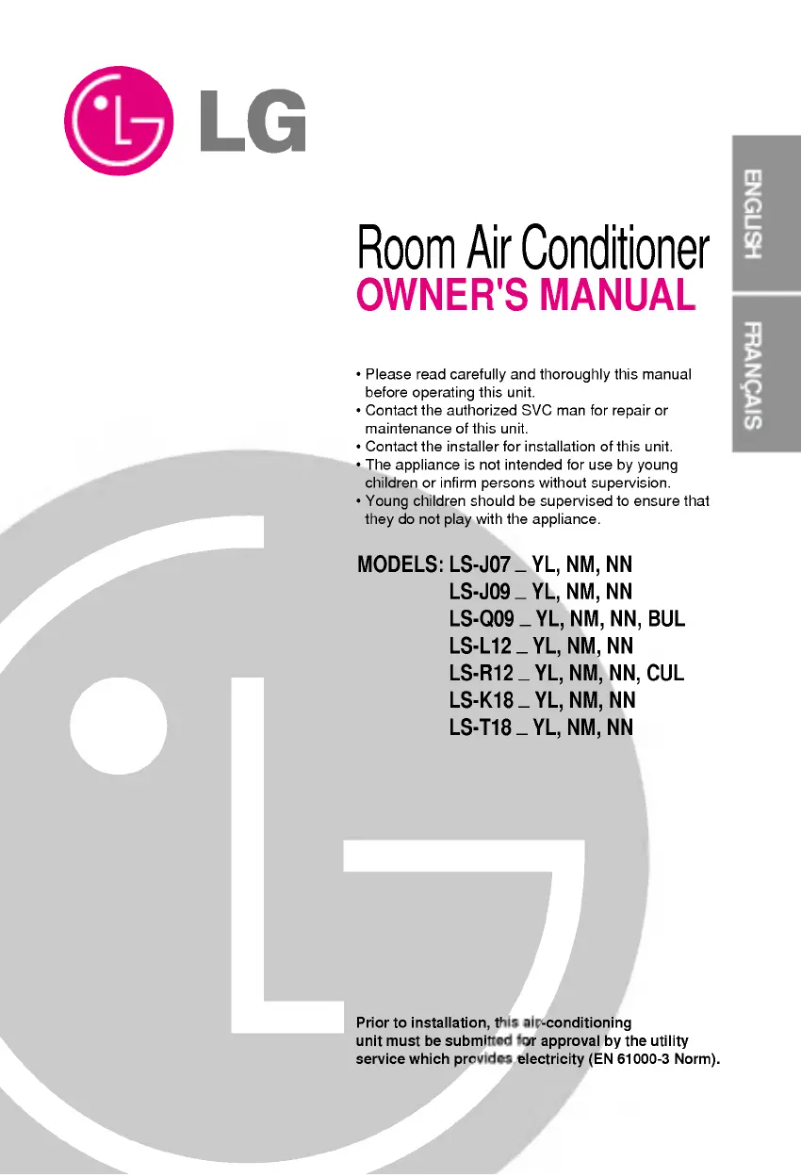 Page 1 de la notice Manuel utilisateur LG LSUL1262YL