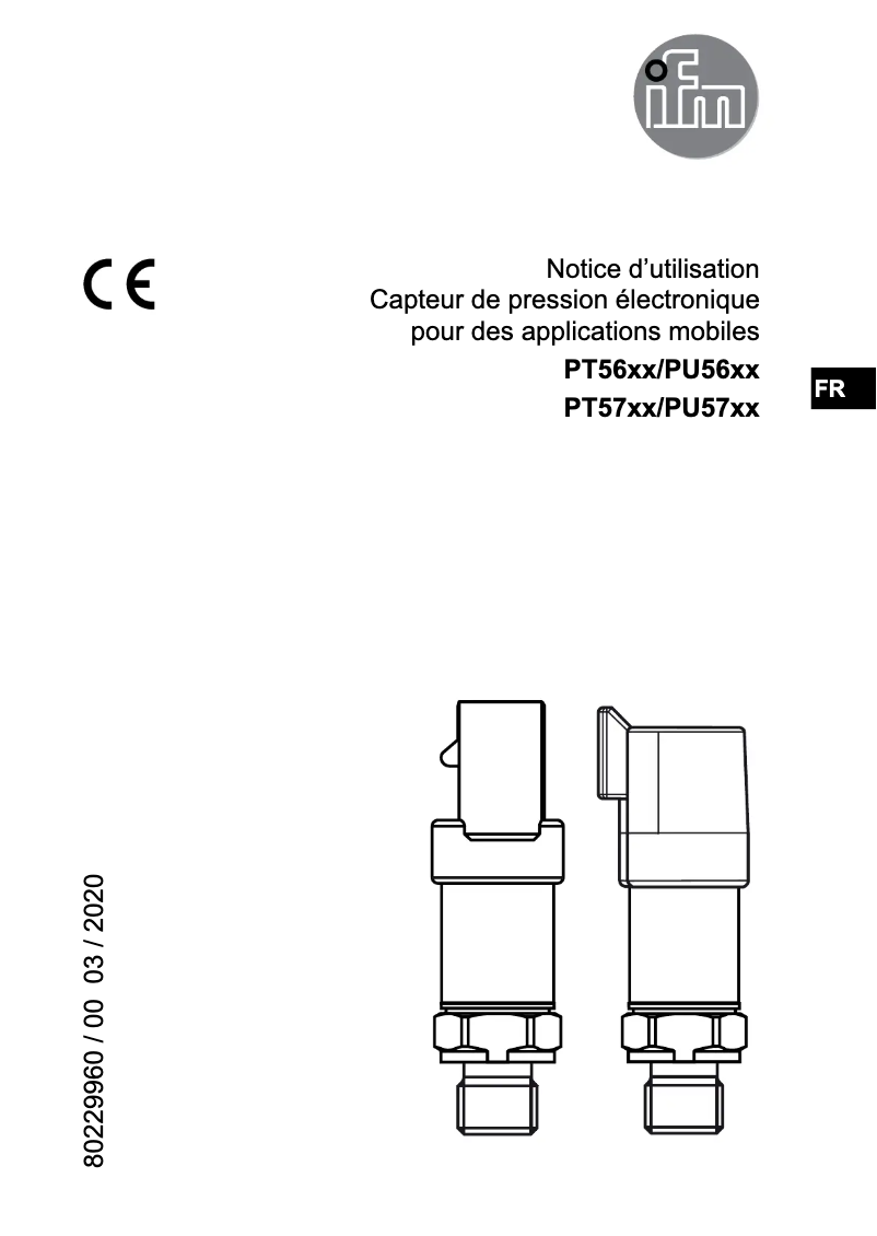 Page 1 de la notice Manuel utilisateur IFM PU5700