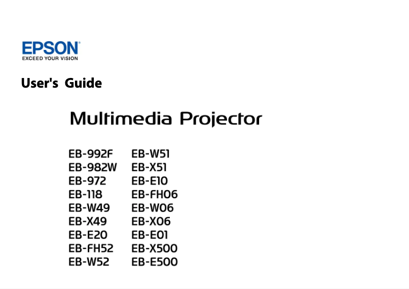 Page 1 de la notice Manuel utilisateur Epson EB-W06