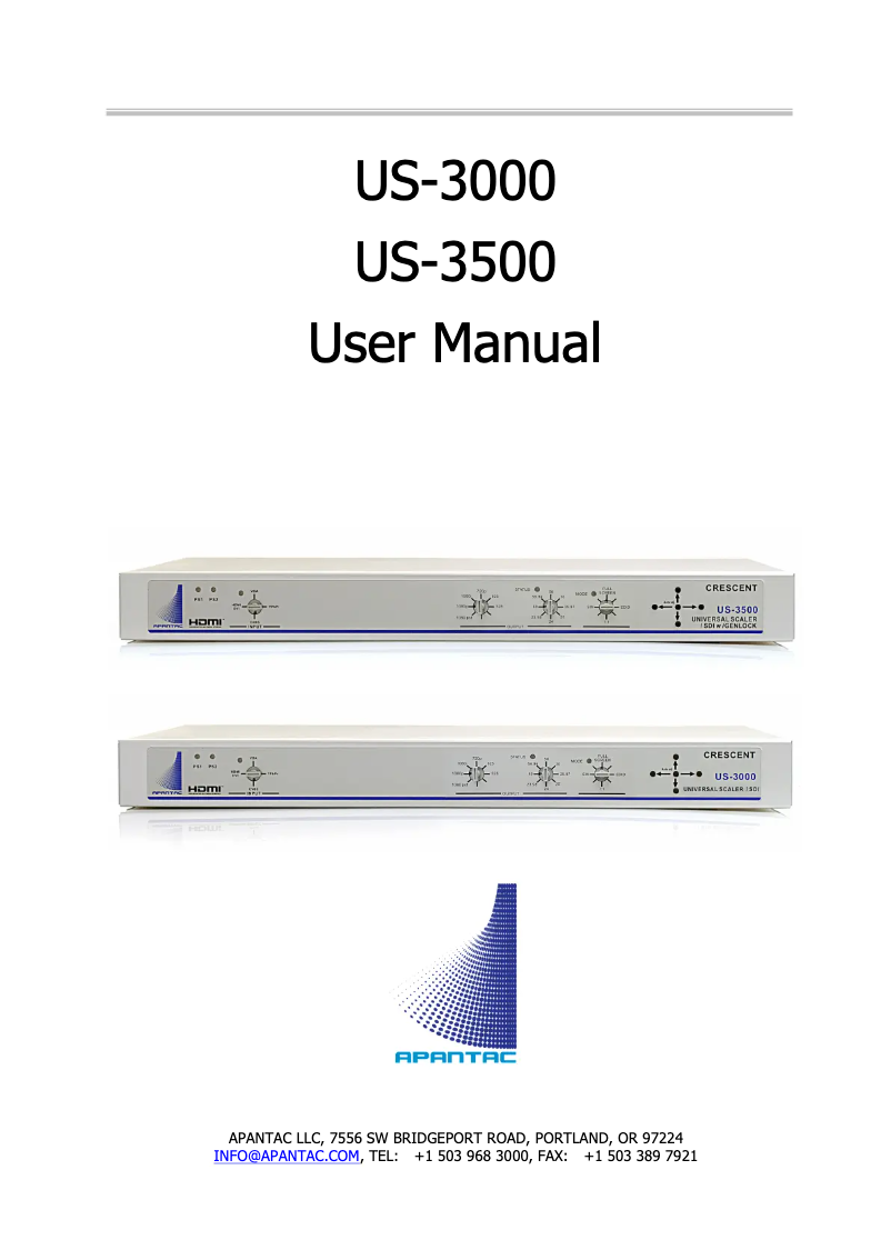 Image de la première page du manuel de l'appareil US-3000