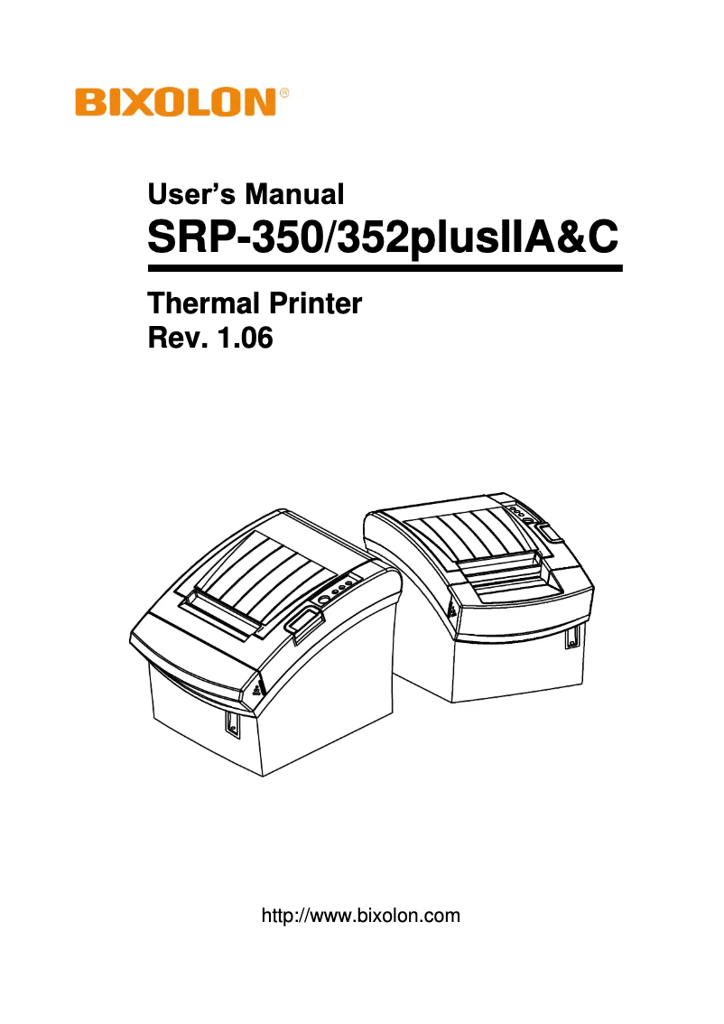 Image de la première page du manuel de l'appareil SRP-350PLUSII