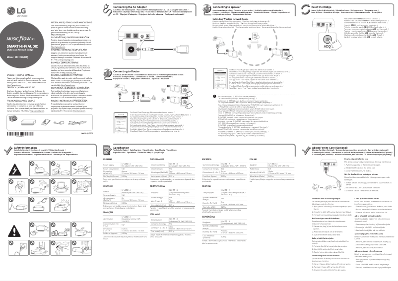 Page 1 of the manual User Manual LG MR140
