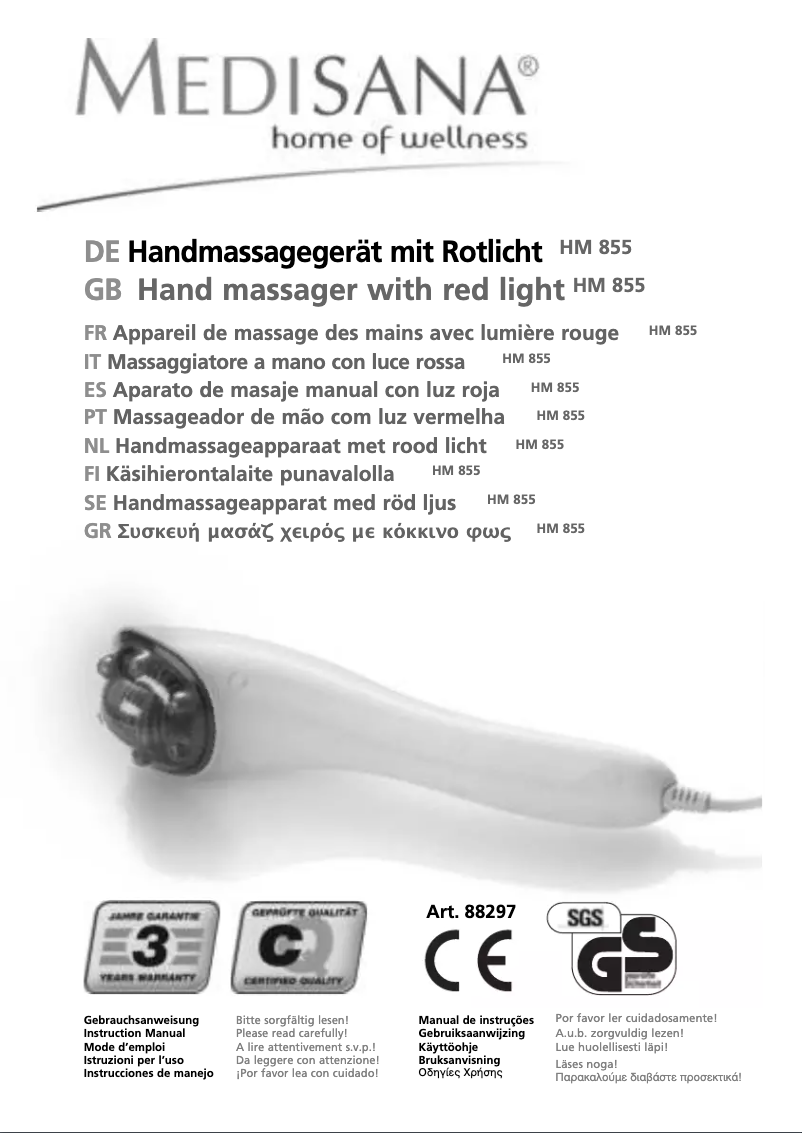 Image de la première page du manuel de l'appareil HM 855