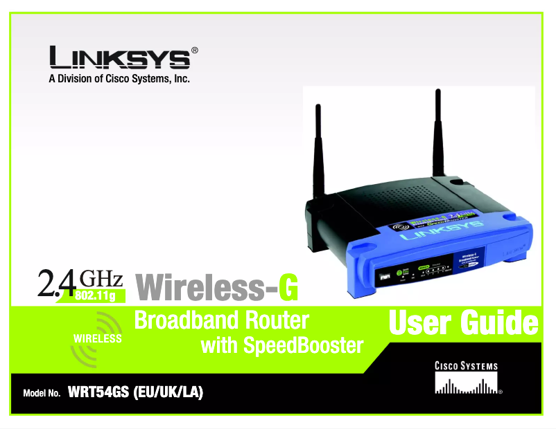 Page 1 de la notice Manuel utilisateur Linksys WRT54GS