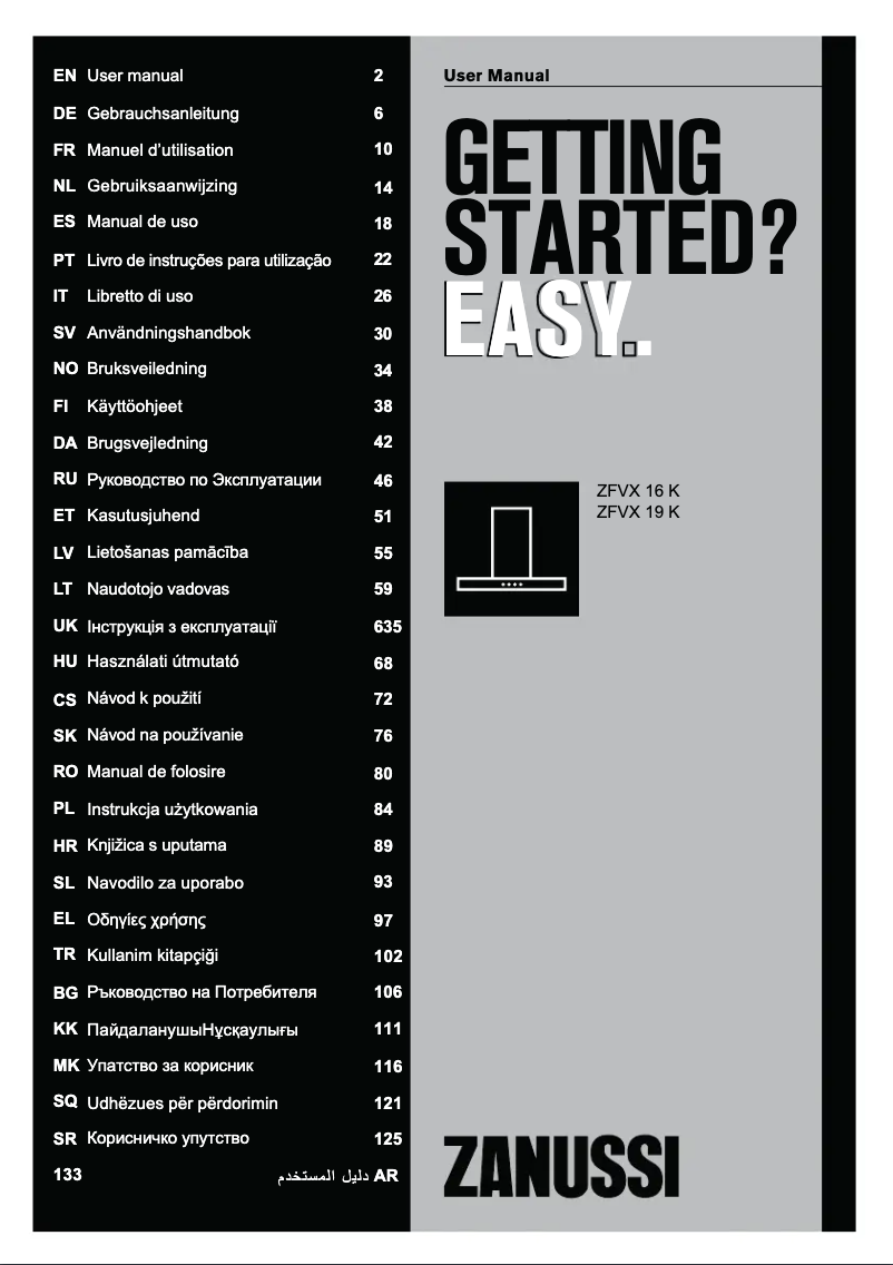 Page n°1 - Manuel utilisateur Zanussi ZFVX19K