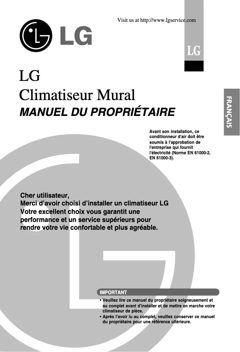 Page n°1 - Manuel utilisateur LG LSUH1863UM3