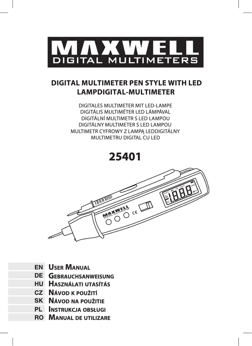 Page n°1 - Manuel utilisateur Maxwell MX-25401