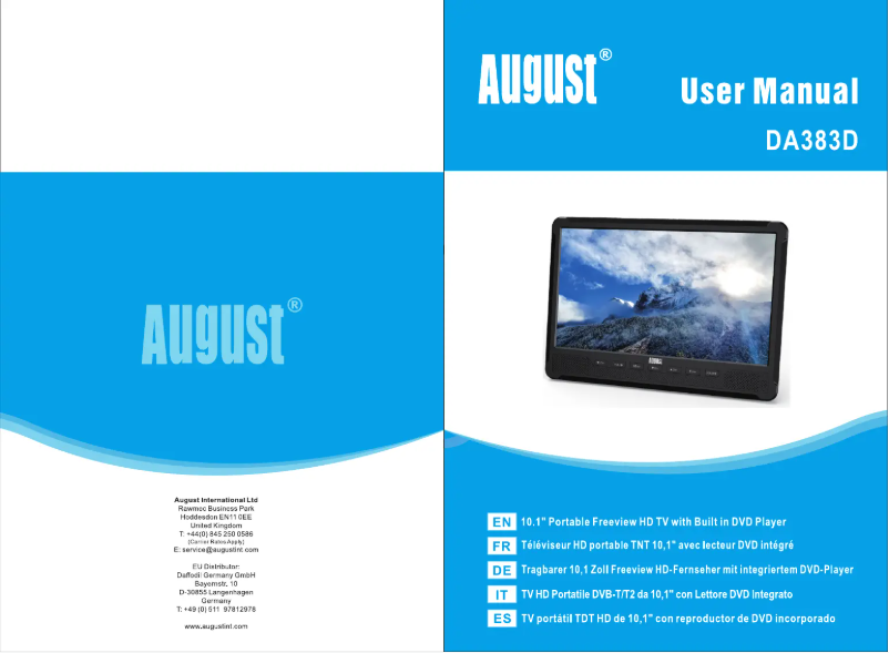 Page 1 de la notice Manuel utilisateur August DA383D