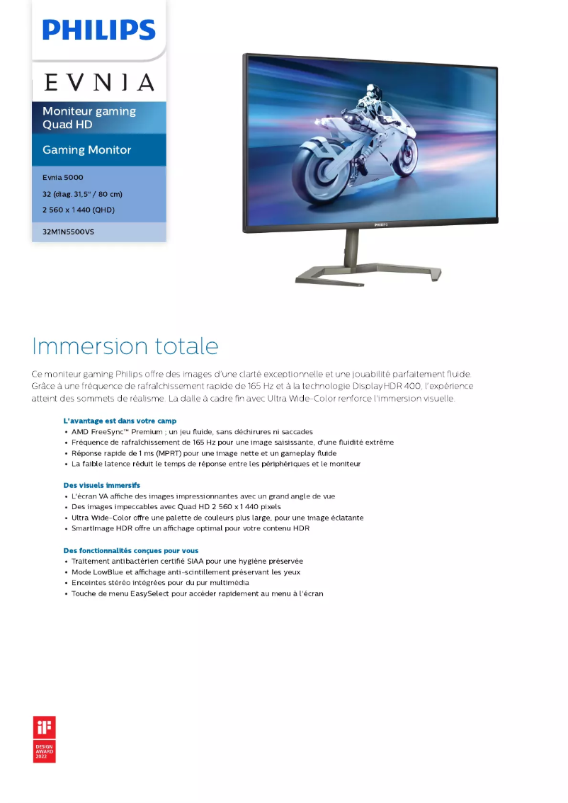 Imagen de la primera página del manual del dispositivo Evnia 32M1N5500VS