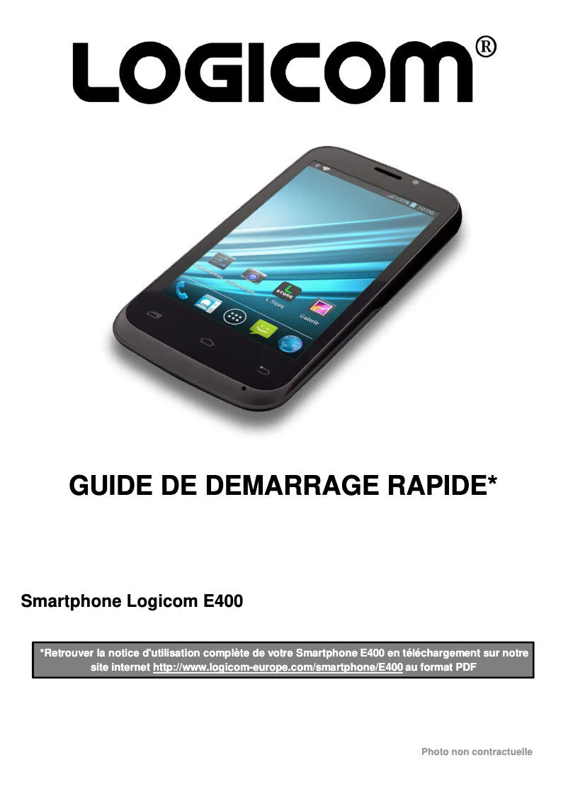 Page 1 de la notice Manuel utilisateur Logicom E400