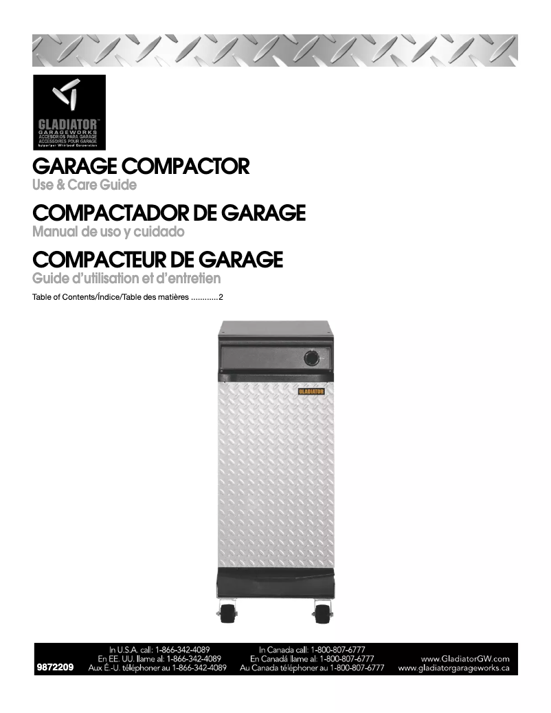 Page n°1 - Manuel utilisateur Gladiator GACP15XXMG