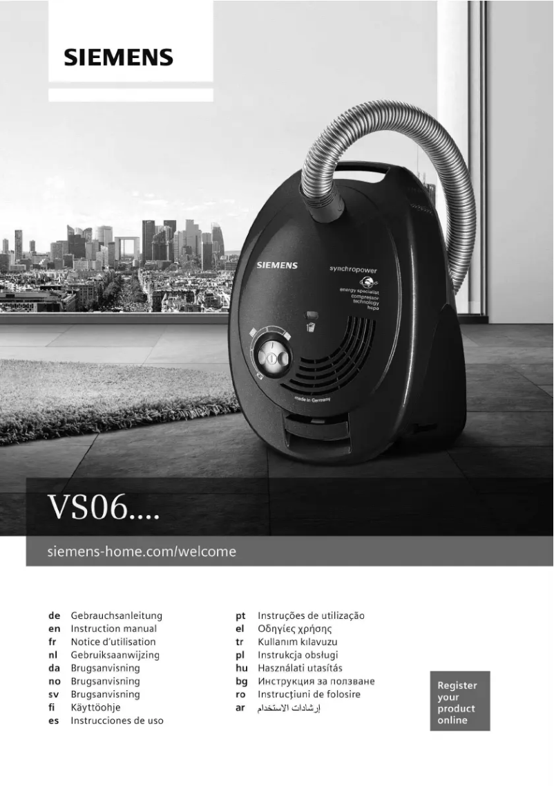 Page n°1 - Manuel utilisateur Siemens VS 06G180RU