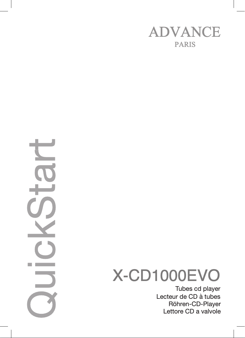 Page 1 de la notice Manuel utilisateur Advance X-CD1000 EVO