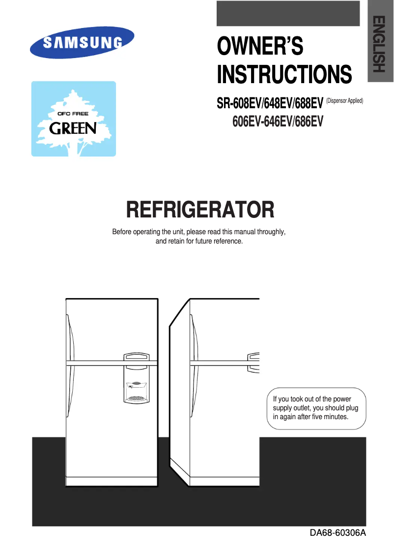 Page n°1 - Manuel utilisateur Samsung SR-608EV
